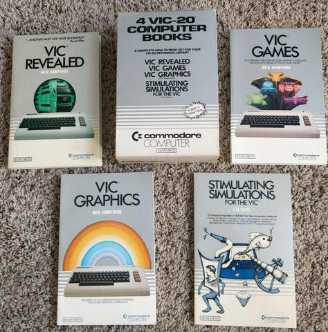 4 Boxed Set VIC-20 Computer Books VIC Revealed, Games, Graphics Simulations
